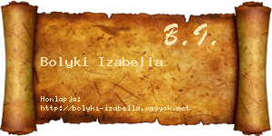 Bolyki Izabella névjegykártya